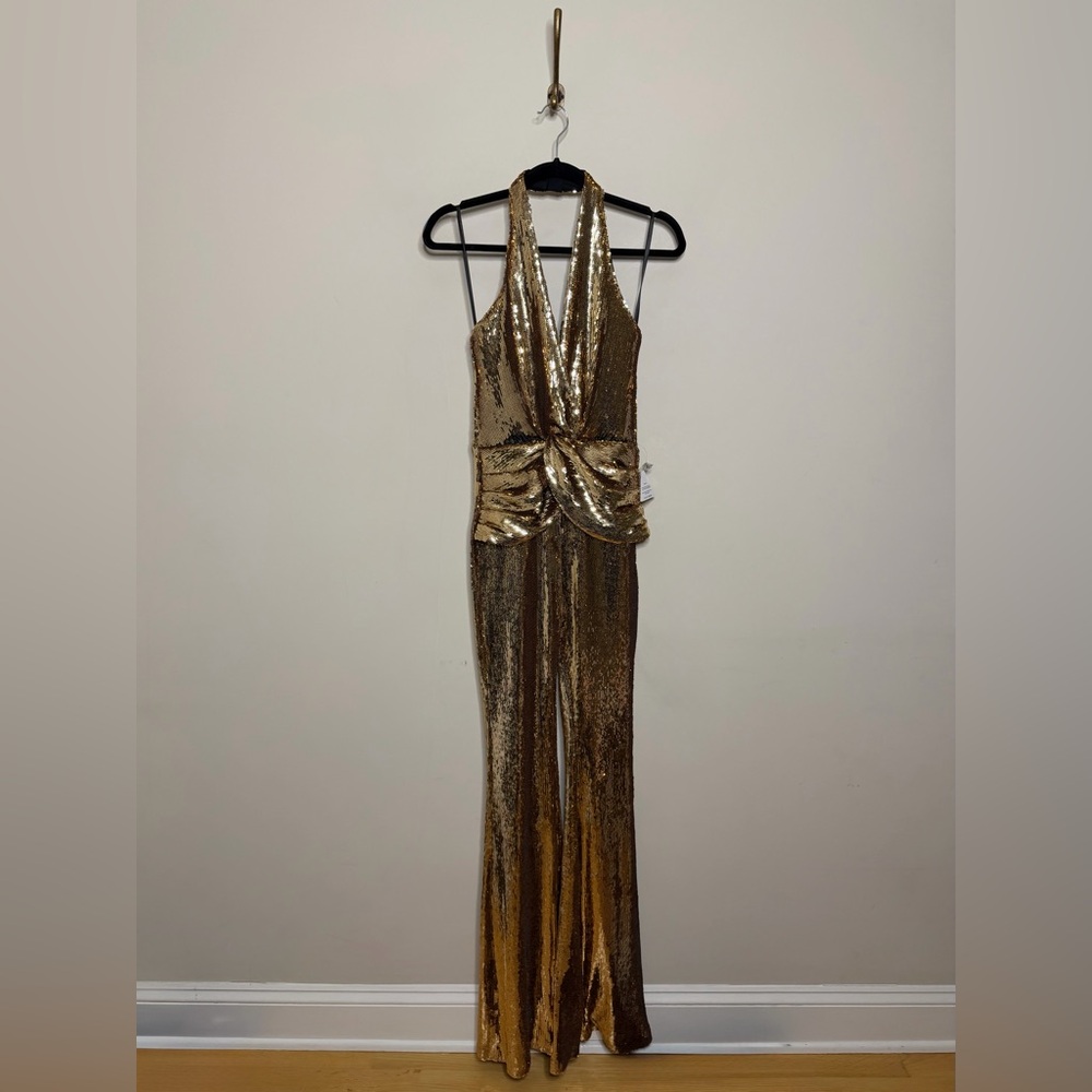 NADINE MERABI Tianna Gold Jumpsuit - Picture 8 of 16